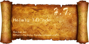 Helmly Tünde névjegykártya